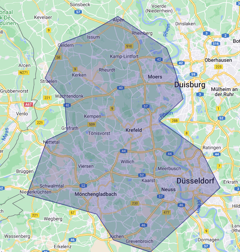 Einsatzgebiet auf der Karte